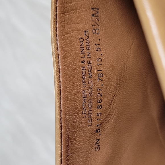 Tory Burch Raya tumbled leather sand /camel tan slide mules women's size 8.5 - Picture 10 of 12